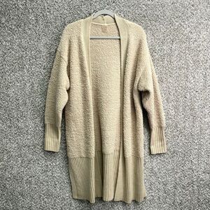 CALIA by Carrie Underwood Cardigan Sweater Women’s Large Beige Tan Sherpa Fleece